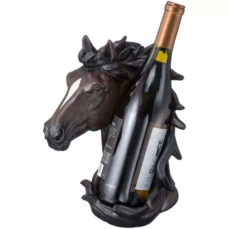 Horse Head Wine Bottle Holder Brown