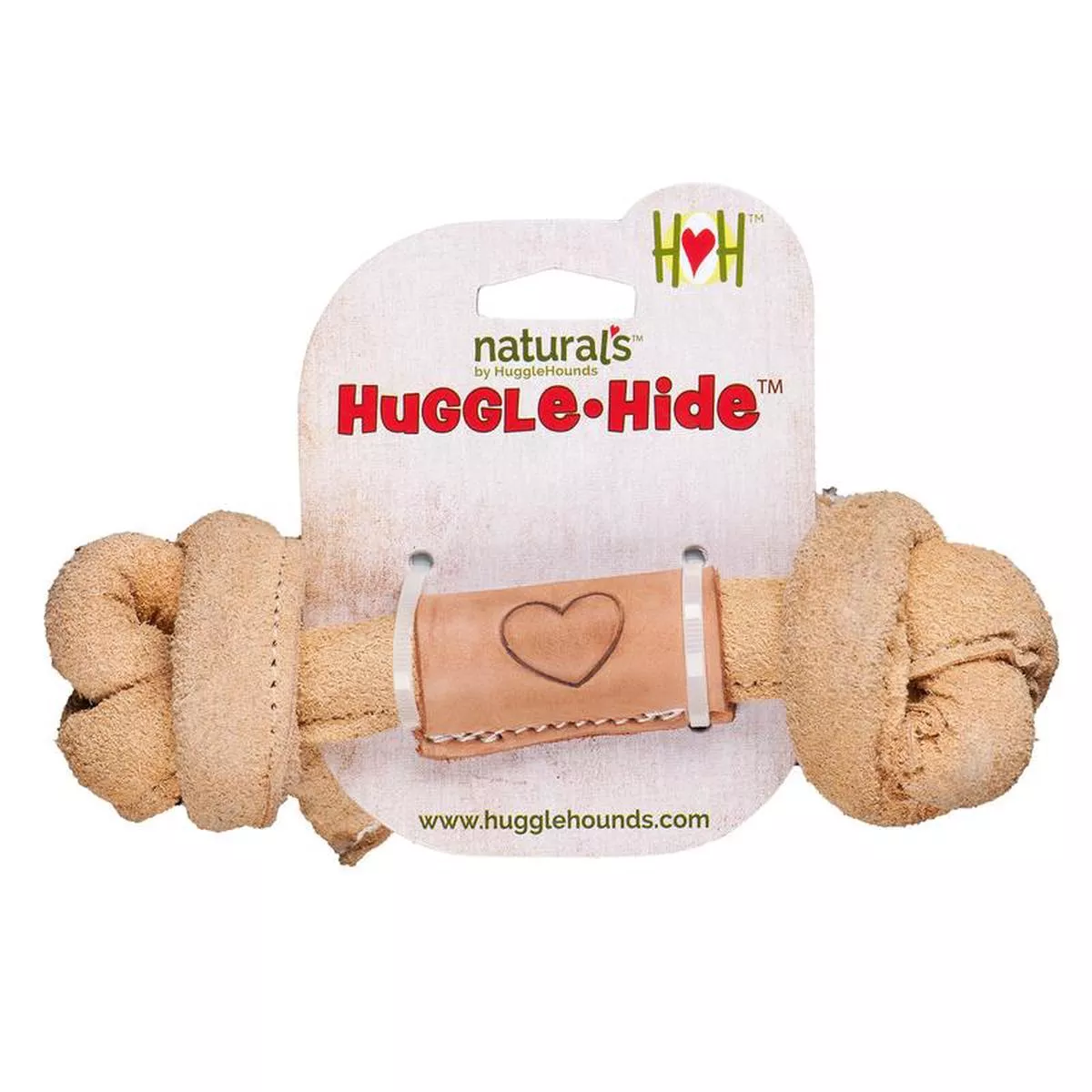 HuggleHide Natural Leather Knotted Bones