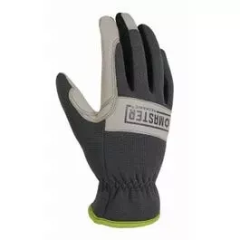 Hybrid High-Performance Work Gloves, Leather Palm, Spandex Shell, Men’s Large