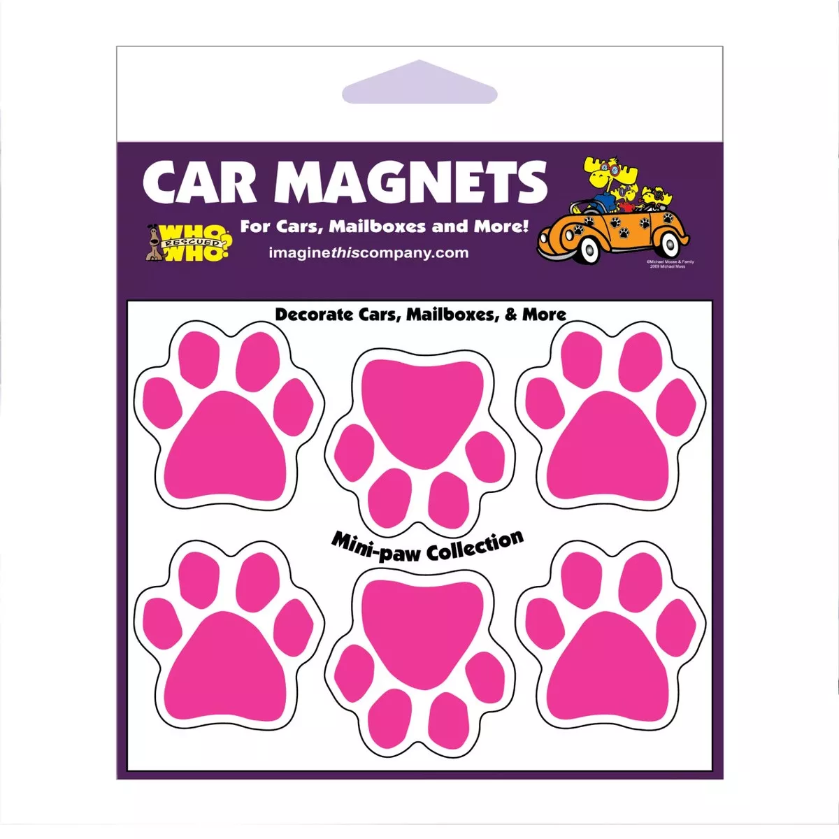 Imagine This! Pink Mini Paws Paw Shaped Magnets