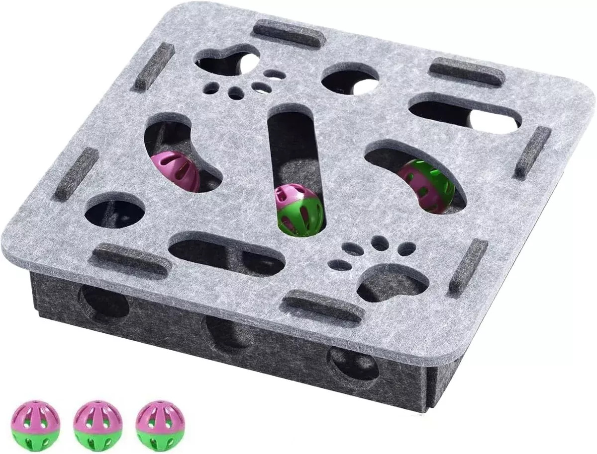 Interactive Cat Puzzle Toy – Felt Scratch Enrichment Box