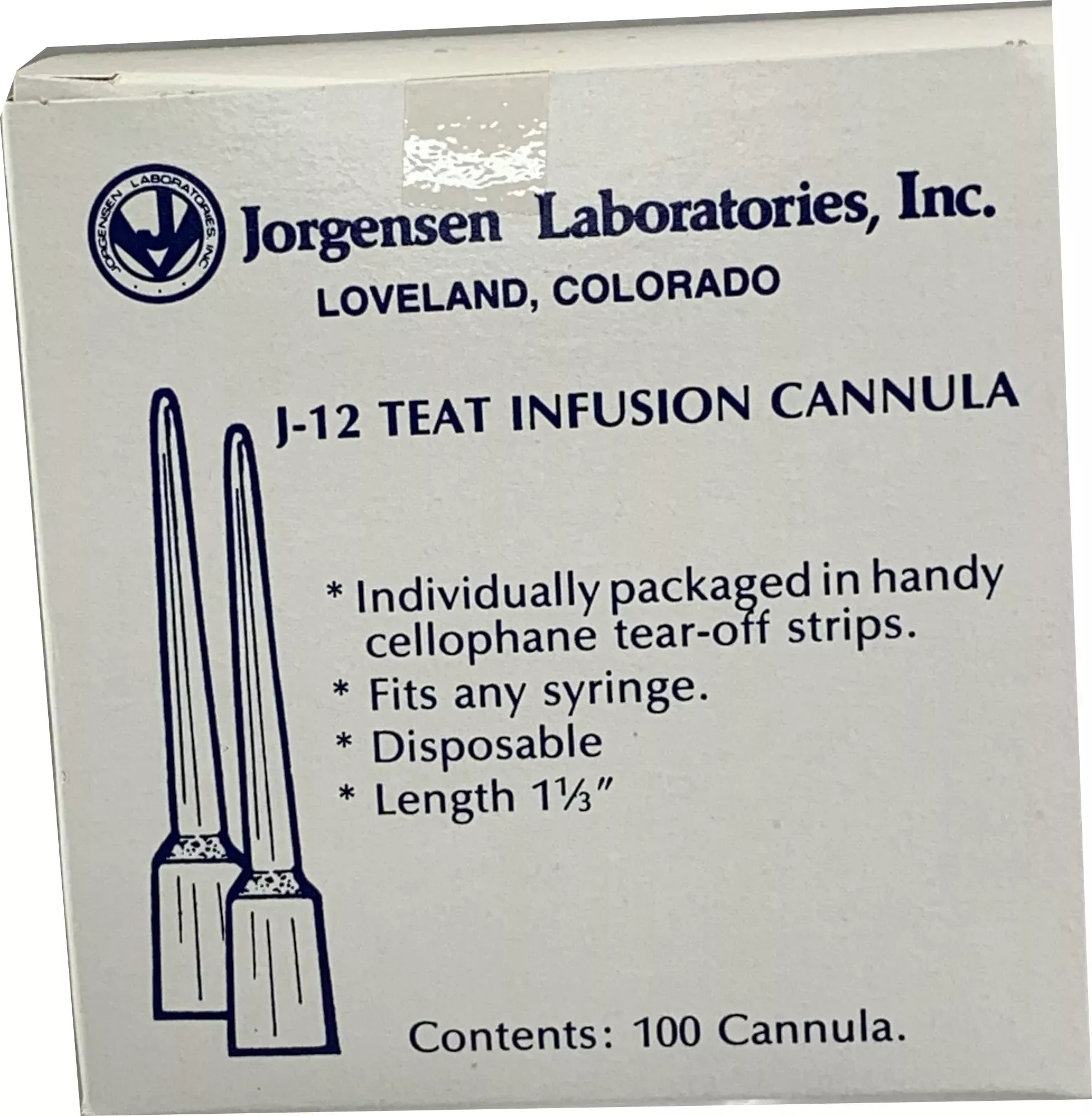 J-12 Plastic Teat Infusion Cannula