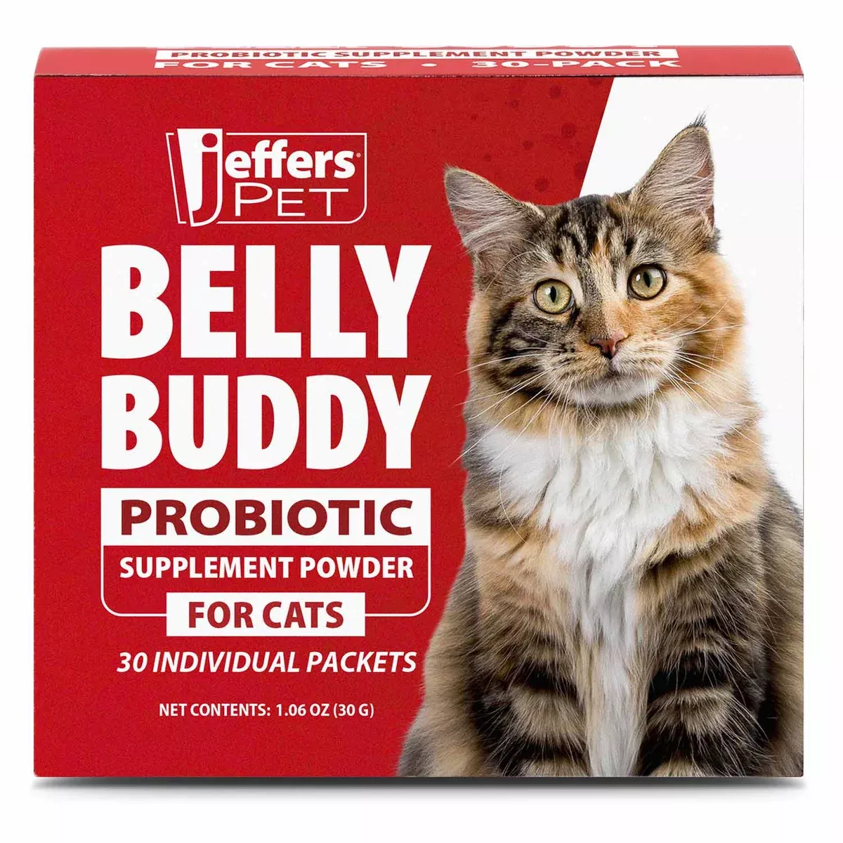 Jeffers BELLY BUDDY Probiotic Supplement Packets for Cats Multi-Strain Digestive & Immune Support