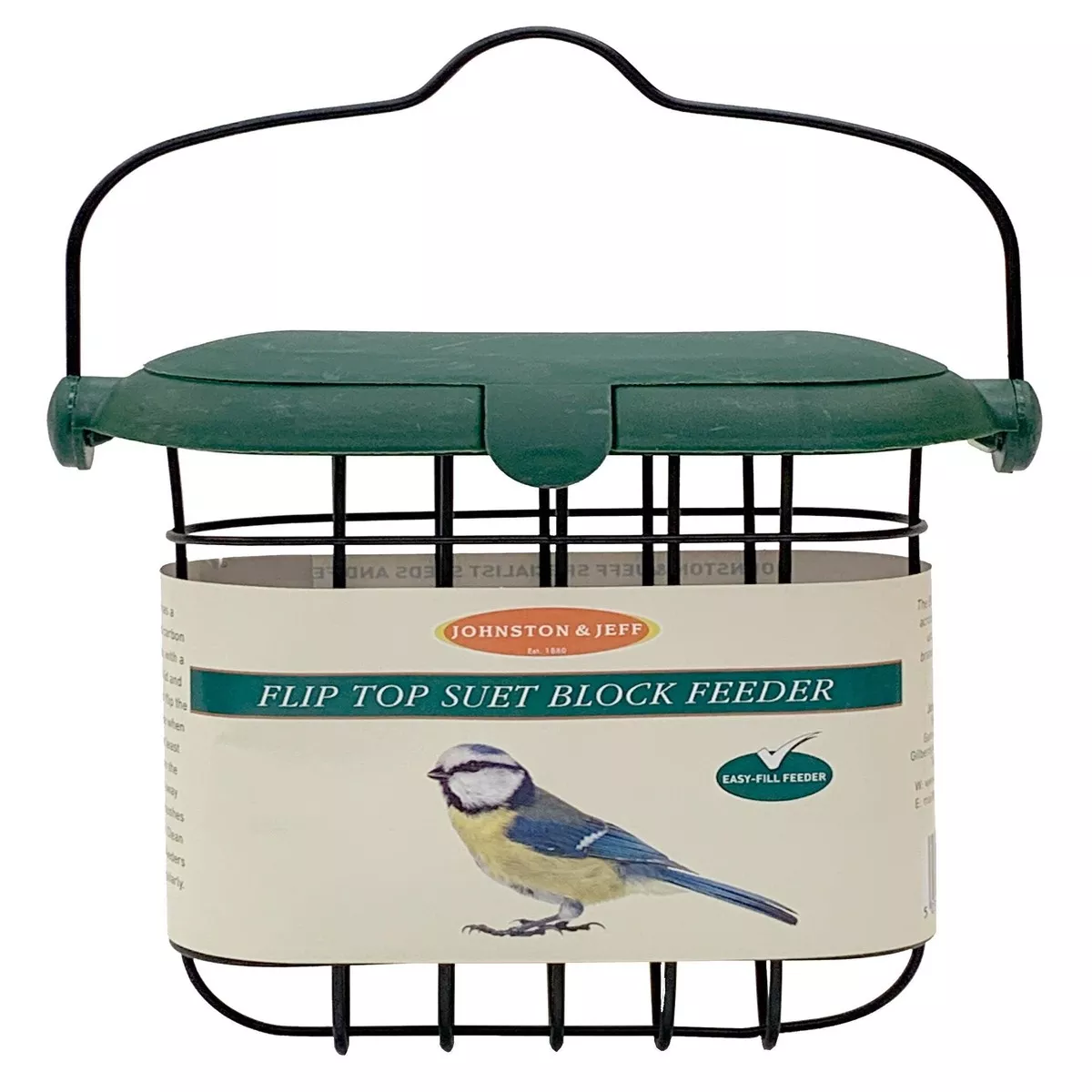 Johnston & Jeff Flip Top Suet Block Feeder 12cm