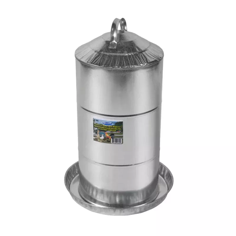 Jumbo Galvanized Poultry Waterer 8 Gallons