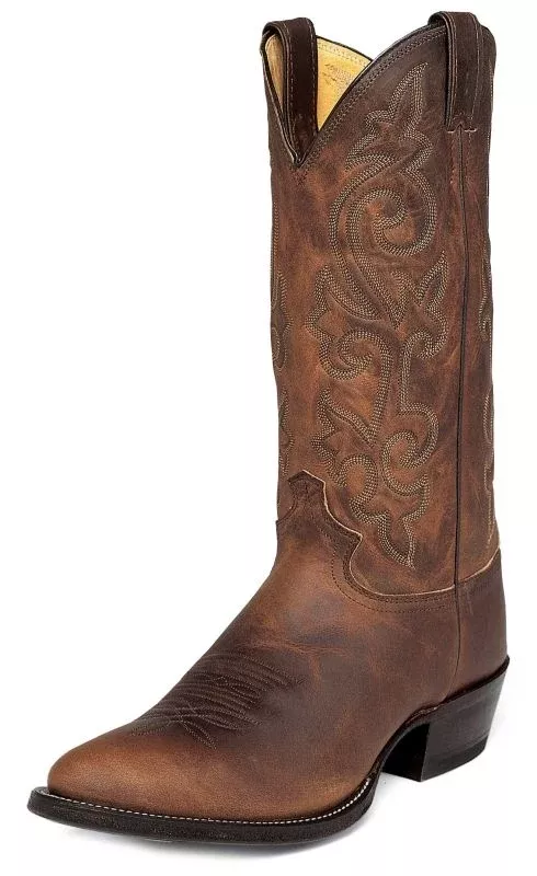 Justin Mens Round Toe Bay Western Boots