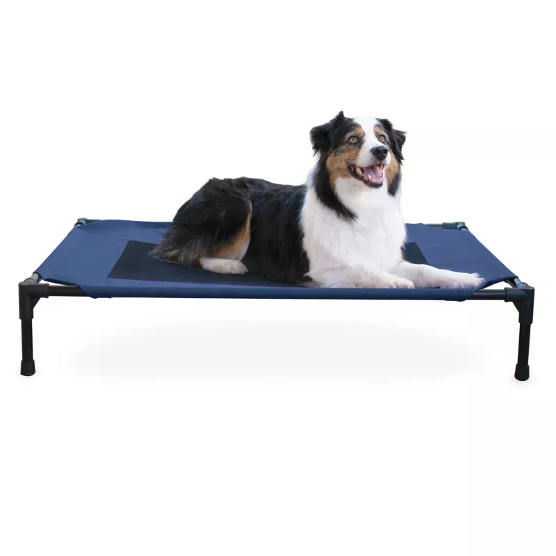 K&H Elevated Dog Bed, Small to X-Large Navy Blue
