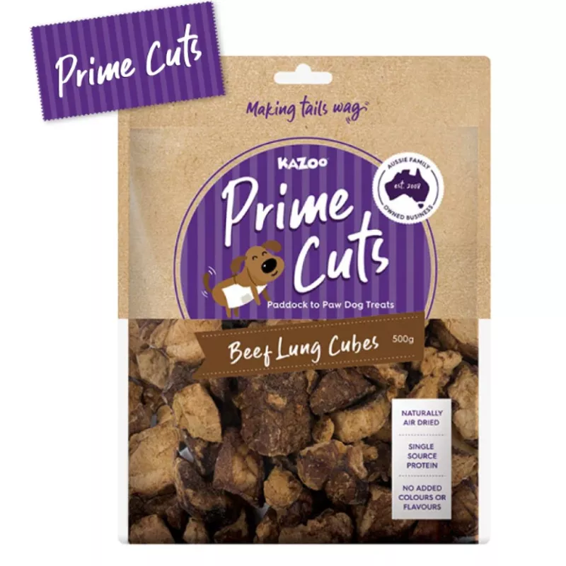 KAZOO PRIME CUTS BEEF LUNG CUBES 500G