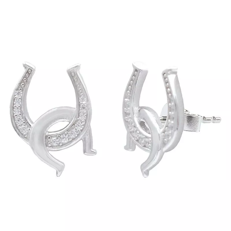 Kelly Herd Clear Double Horseshoe Earrings