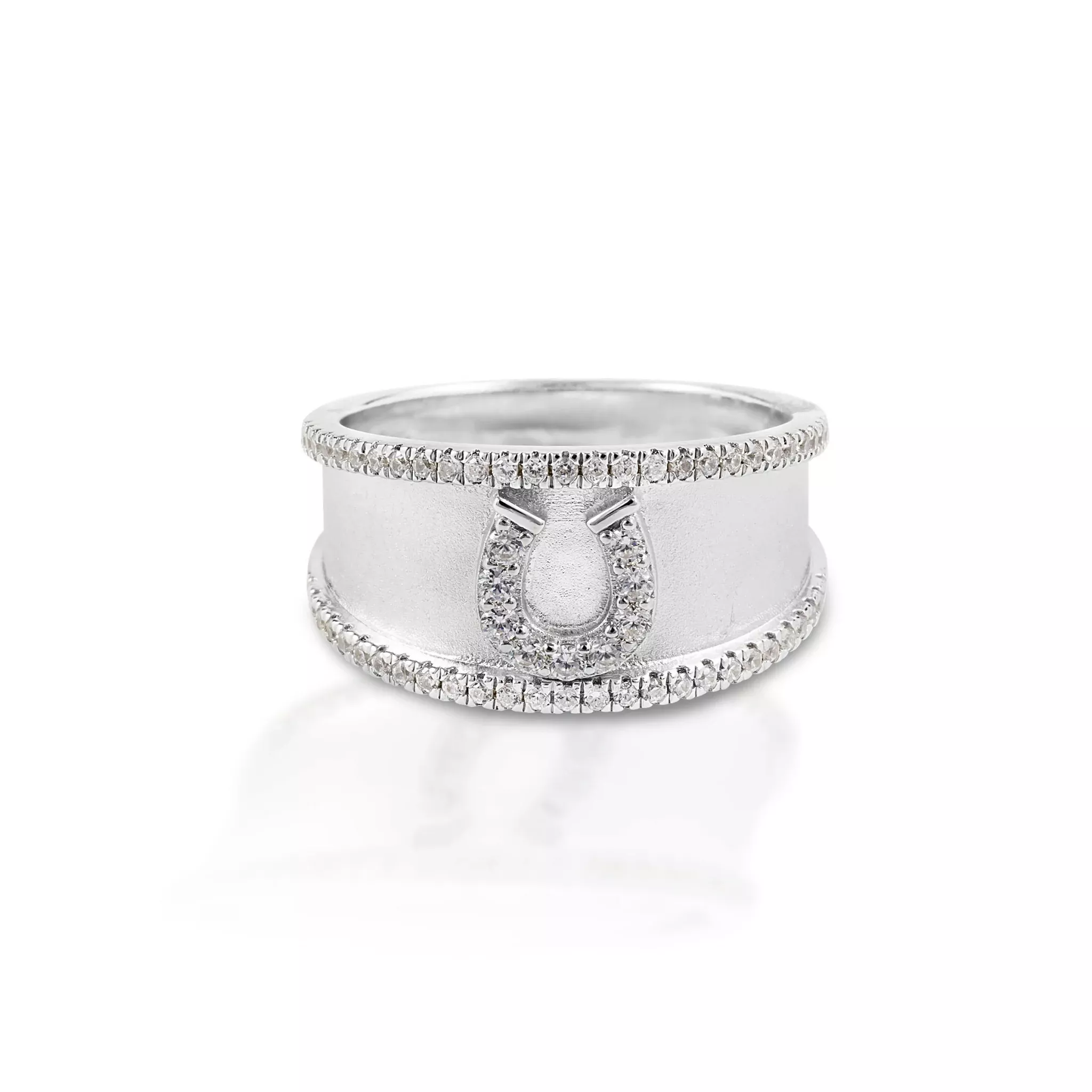 Kelly Herd Crystal Bordered Horseshoe Ring