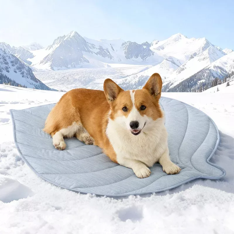 Leakproof Leaf Shape Pet Cooling Mat Cool Blue