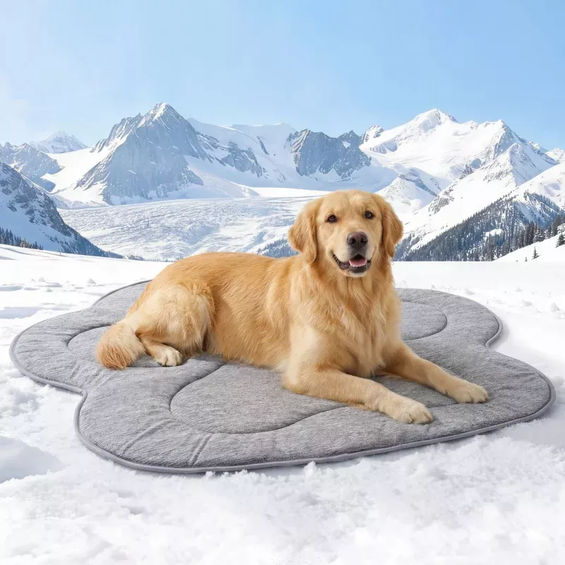 Leakproof Paw Shape Pet Cooling Mat Grey