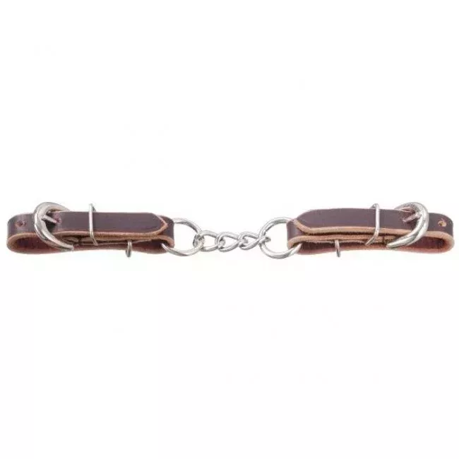 Leather 3 Link Curb Chain