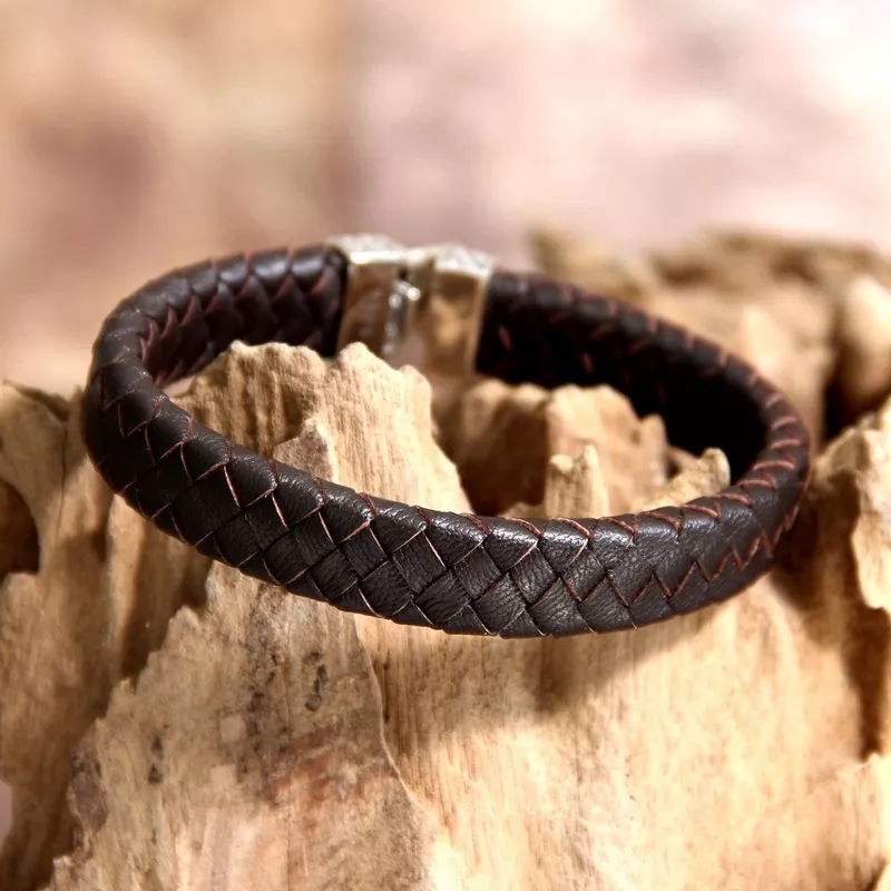 Masculine Leather Men’s Cuff Bracelet