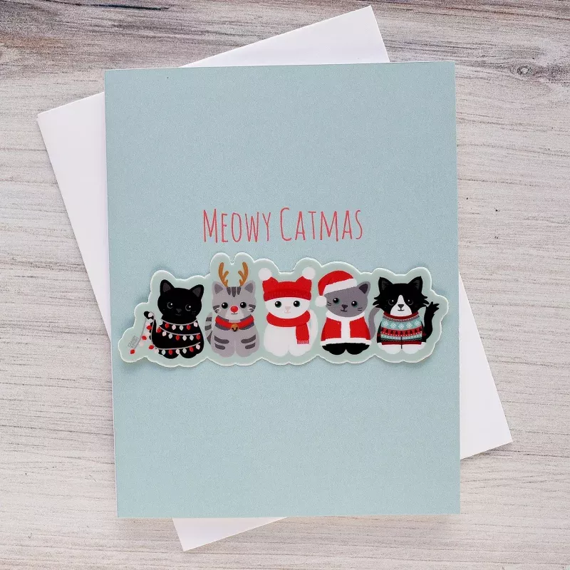 Meowy Catmas Holiday Sticker Card