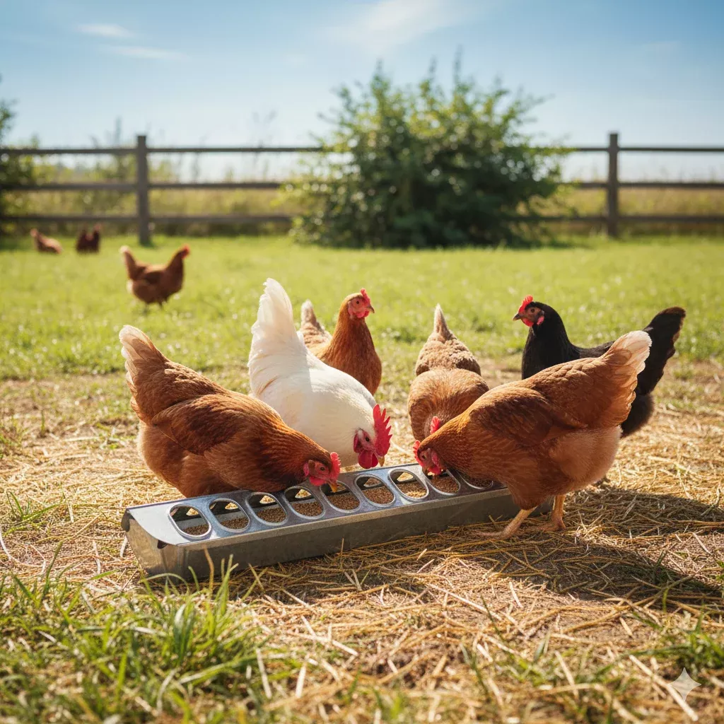 Miller 18" Galvanized Slide Top Poultry Chicken Feeder 9822