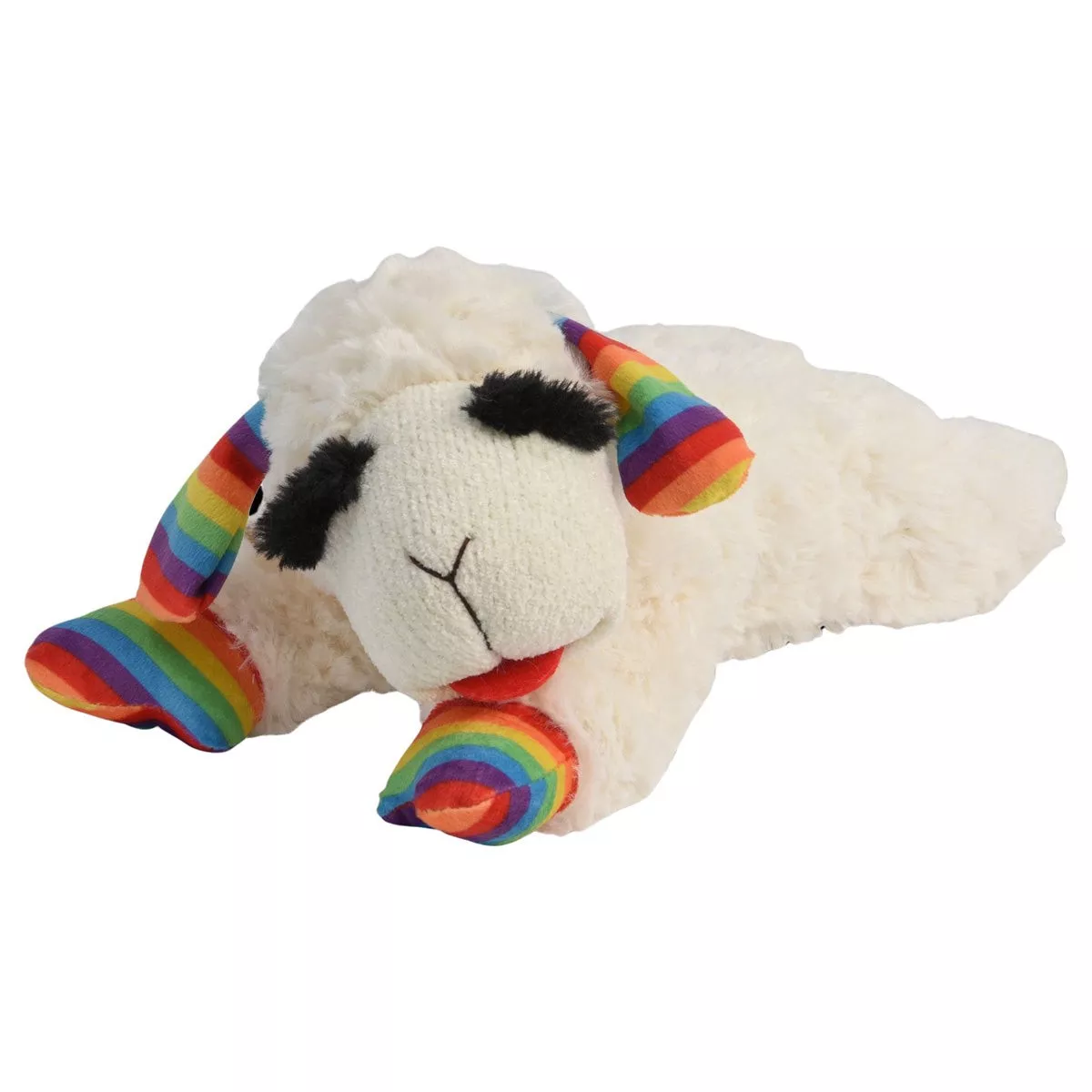 Multipet Plush Rainbow Lamb Chop Dog Toy - 10.5"