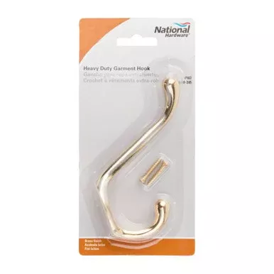 National Hardware Heavy Duty Garment Hook – Brass