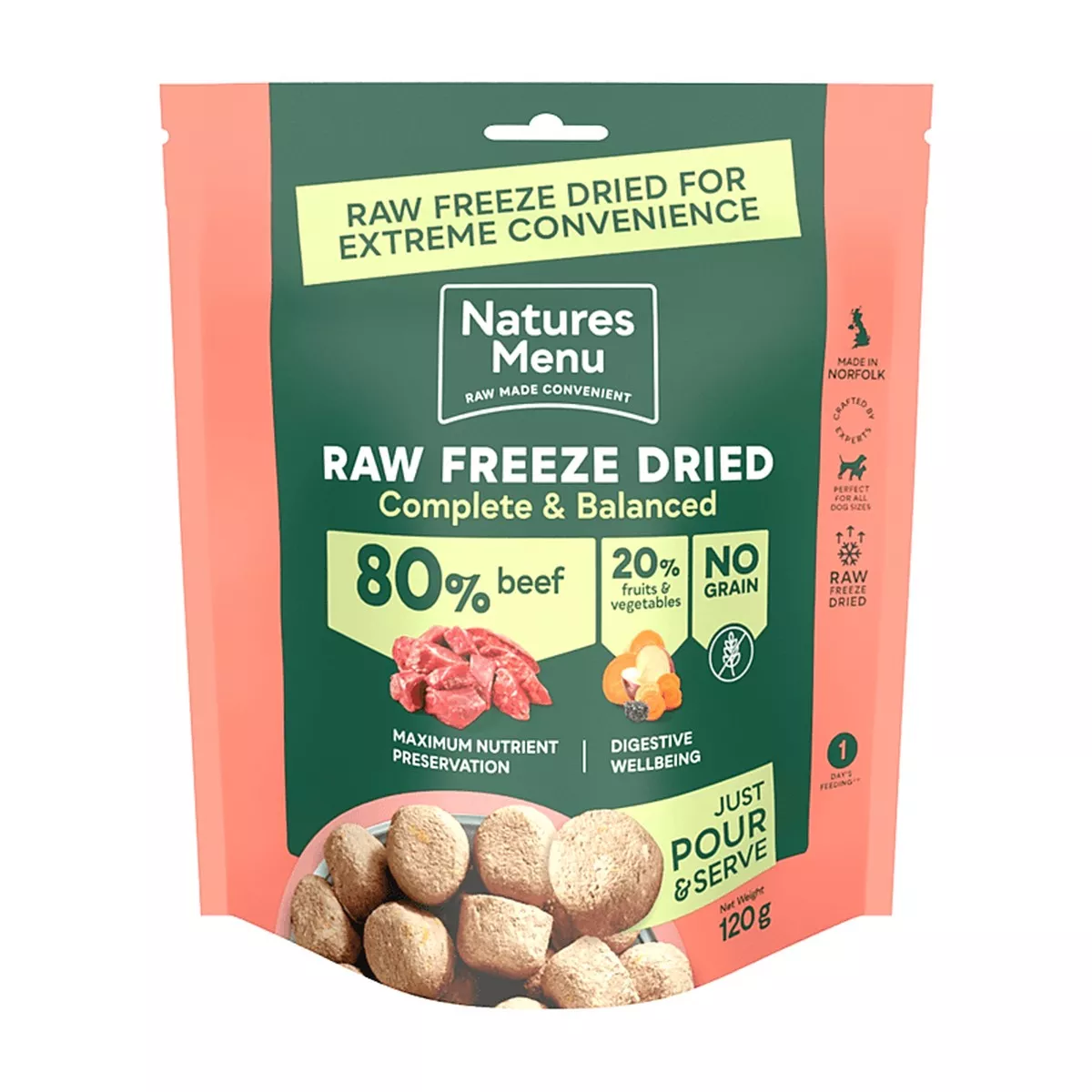 Natures Menu Complete and Balanced 80/20 Beef 120g