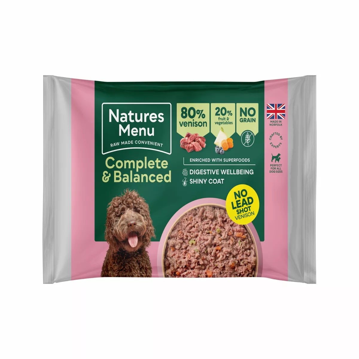 Natures Menu Complete & Balanced 80/20 Blocks Venison 500g