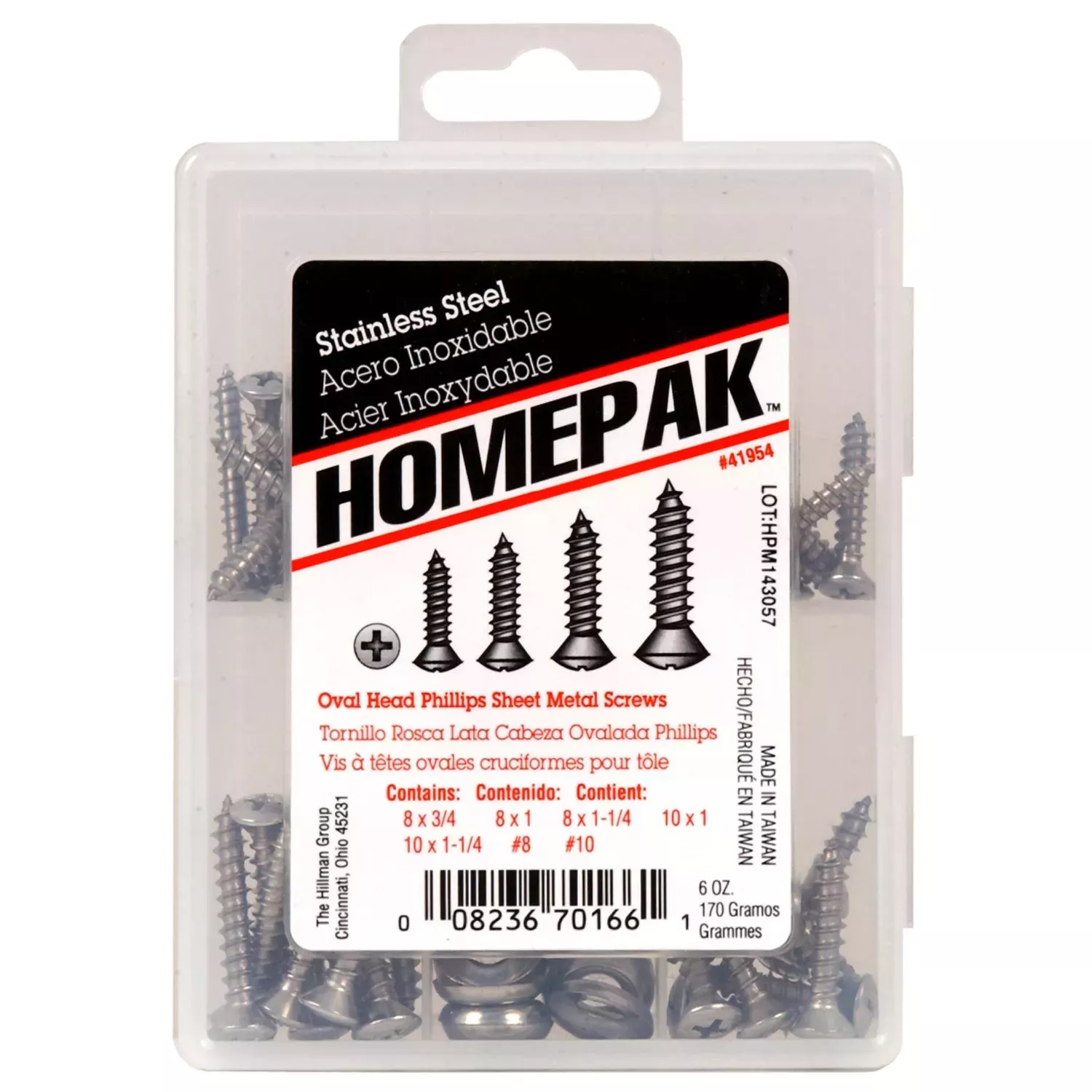 No. 8 Ga. Phillips Oval Head Sheet Metal Screw Kit