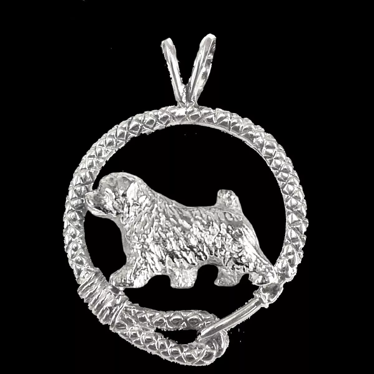 Norfolk Terrier in Solid Sterling Silver Leash Pendant