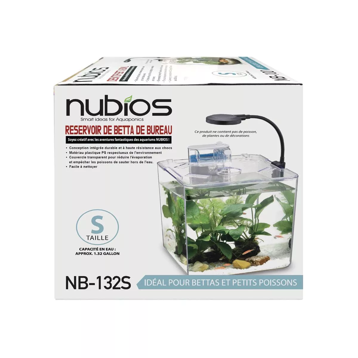 NUBIOS Desktop Betta Bowl-Square NB-132S