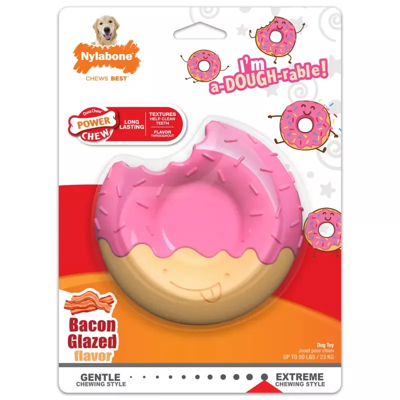 Nylabone Power Chew Glazed Donut Bacon