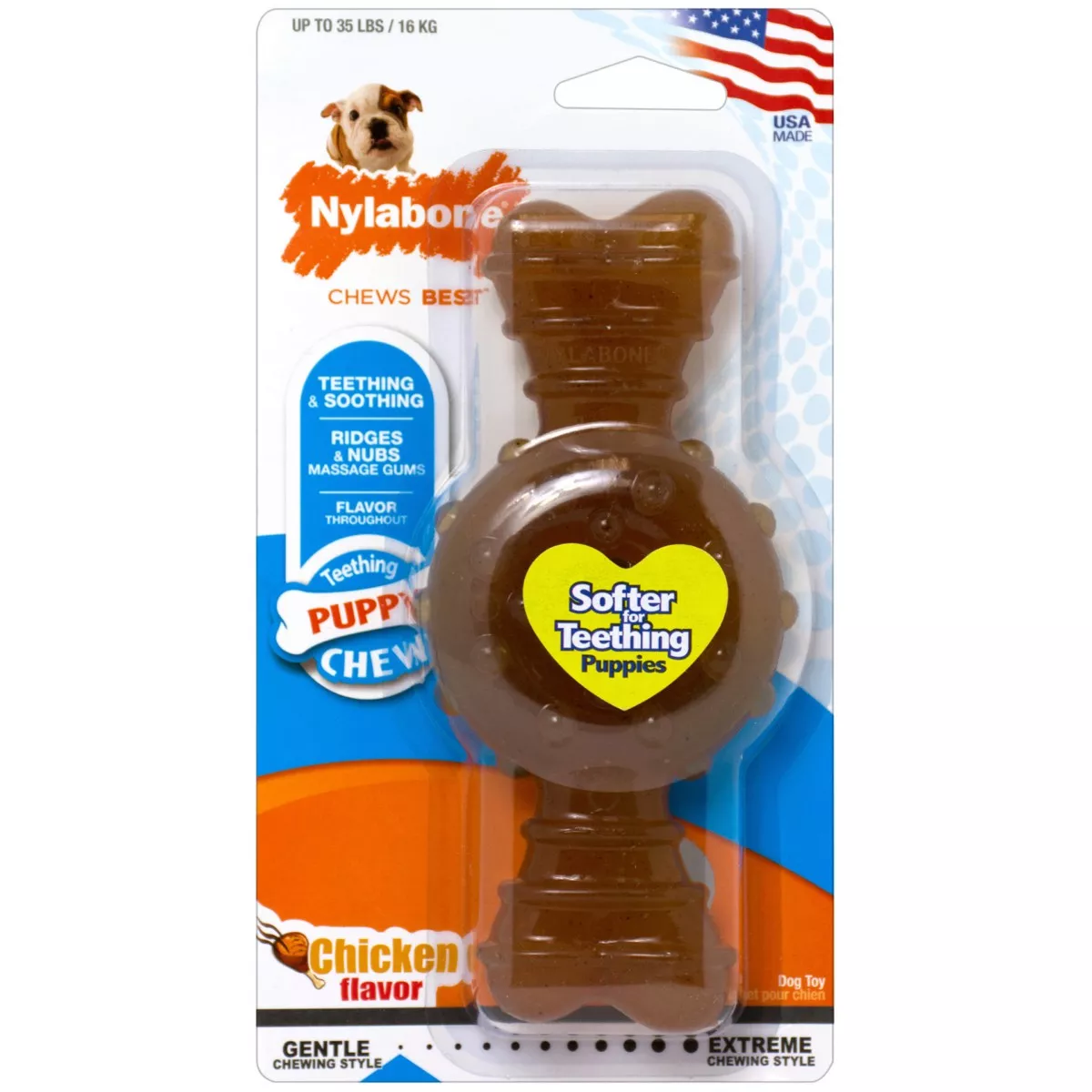Nylabone Puppy Ring Bone Teething Toy - Wolf