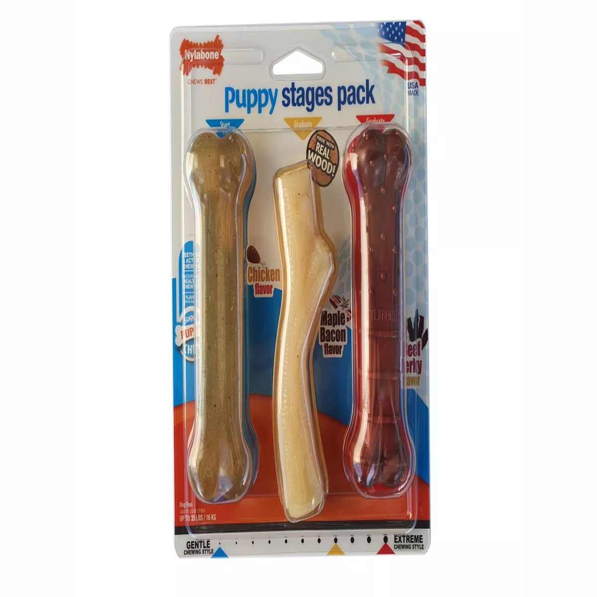 Nylabone Puppy Stages Triple Pack – Wolf
