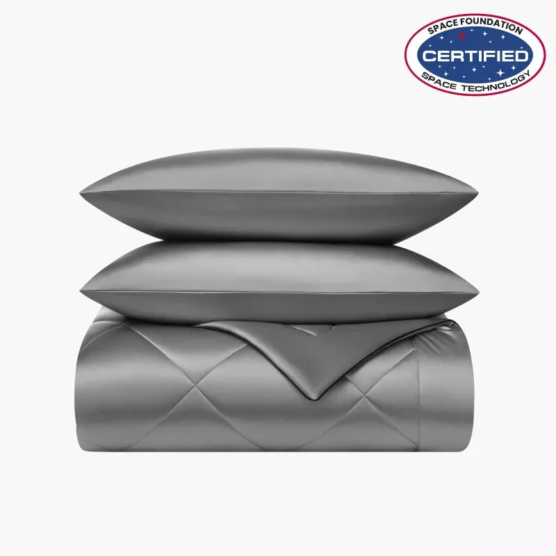 Outlast Silky Temperature Regulating Comforter Set Charcoal Grey