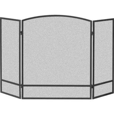 Panacea Double Bar 3-Panel Fireplace Screen – Black