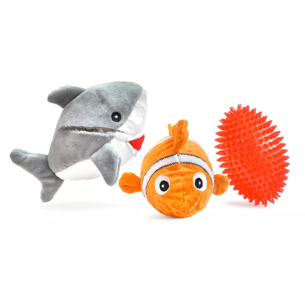 Patchwork Pet Prickles Great White with Fish Toy