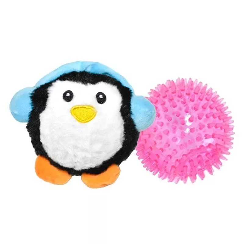 Patchwork Pet Pricklet Winter Penguin 4" Dog Toy