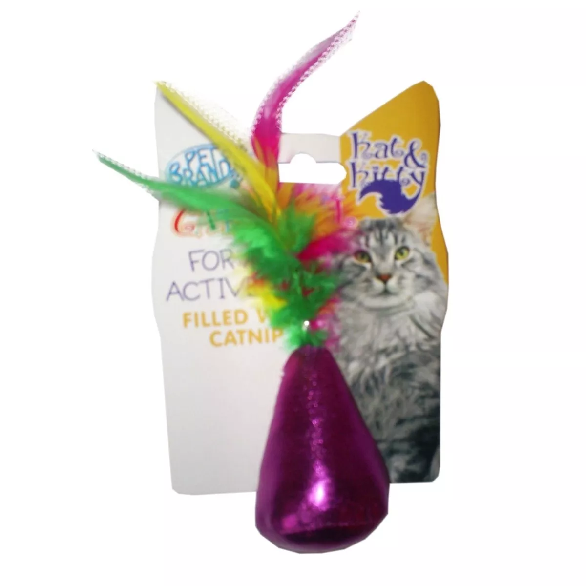 Pear Shaped Catnip Toy With Feathers