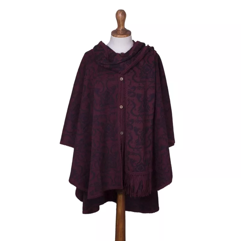 Peruvian Wildflower Reversible Ruana Cloak
