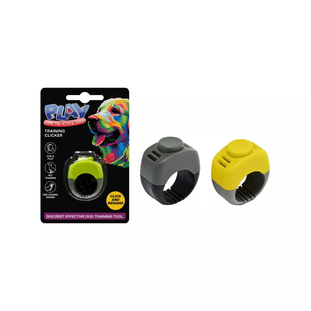 Pet Finger Training Clicker | One-Handed, Assorted Colours
