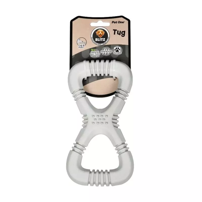 Pet One Blitz Rubber Tug Toy – Grey