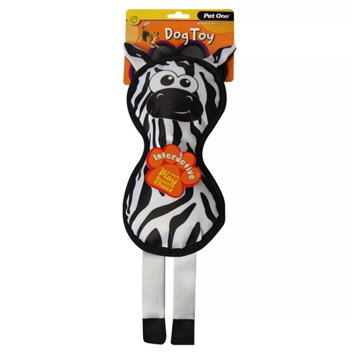 Pet One Dog Toy Zebra With Squeaker