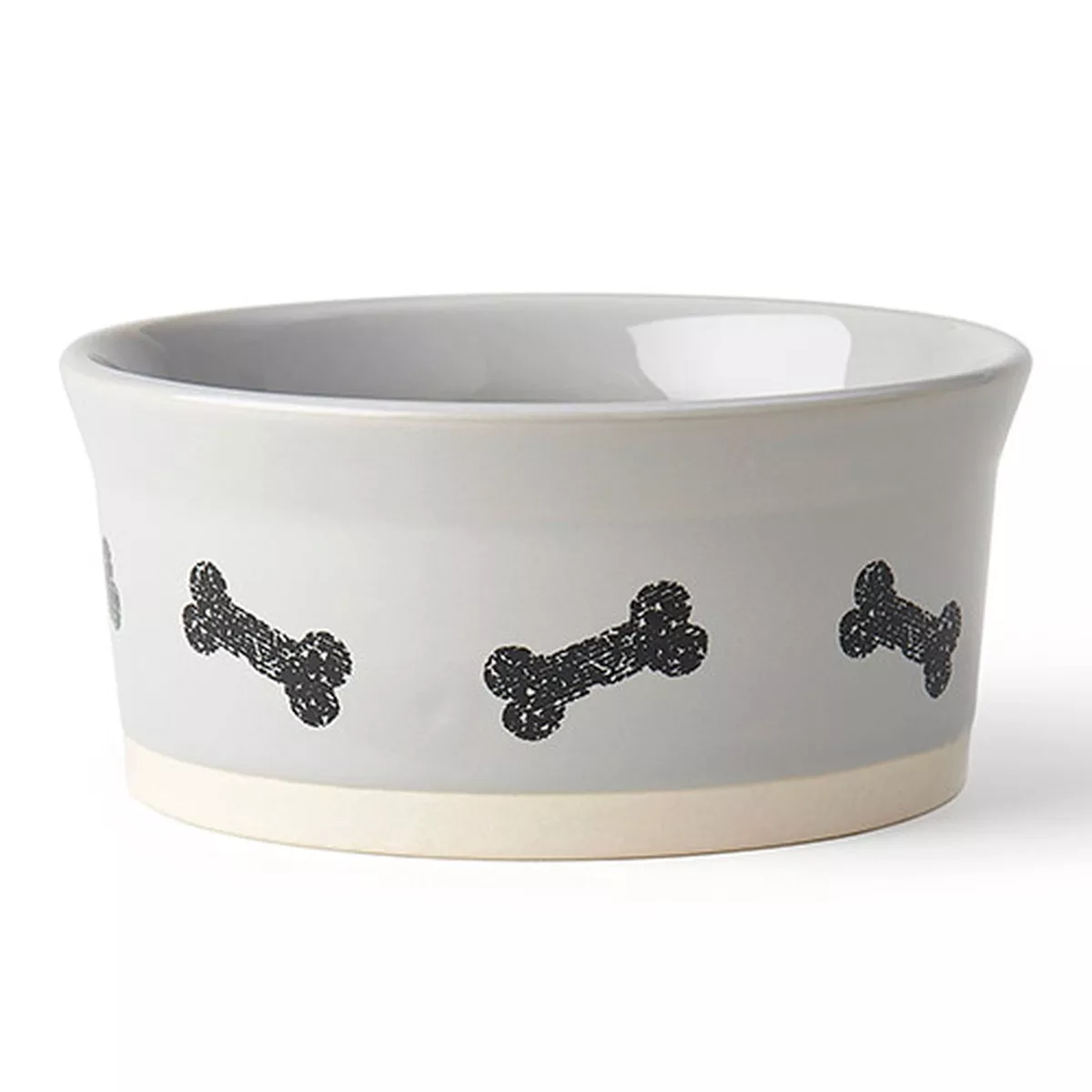 Petrageous Classy Bones 6" Bowl - Light Gray/Natural