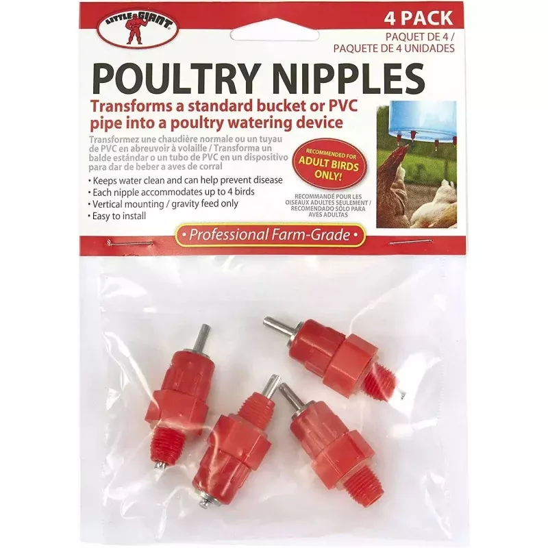 Poultry Nipples, 4 pk Red