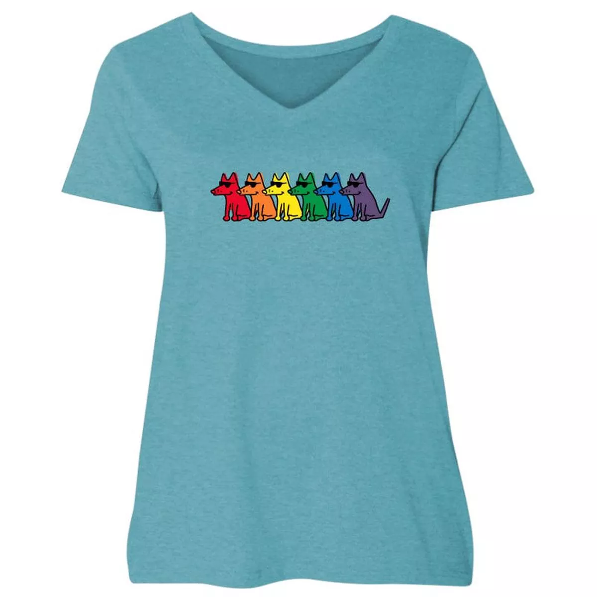 Pride Teddy – Ladies Curvy V-Neck Tee