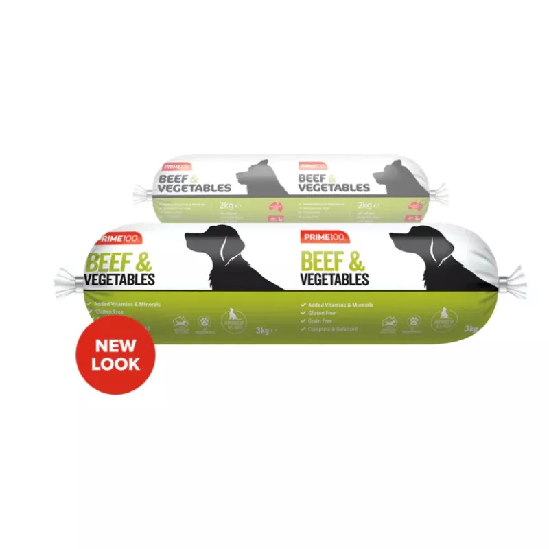 PRIME100 BEEF & VEGETABLE COOKED ROLL 3KG