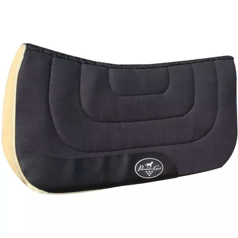 Professional's Choice Contoured Wool Saddle Pad, 31" x 32" Black