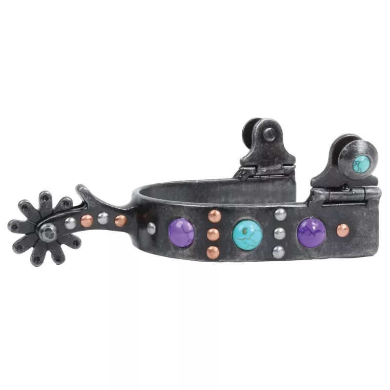 Professional's Choice Stone Dot Spurs Purple/Turquoise
