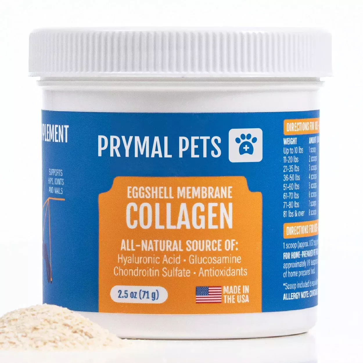 Prymal Pets | Eggshell Membrane Powder – 2.5 oz