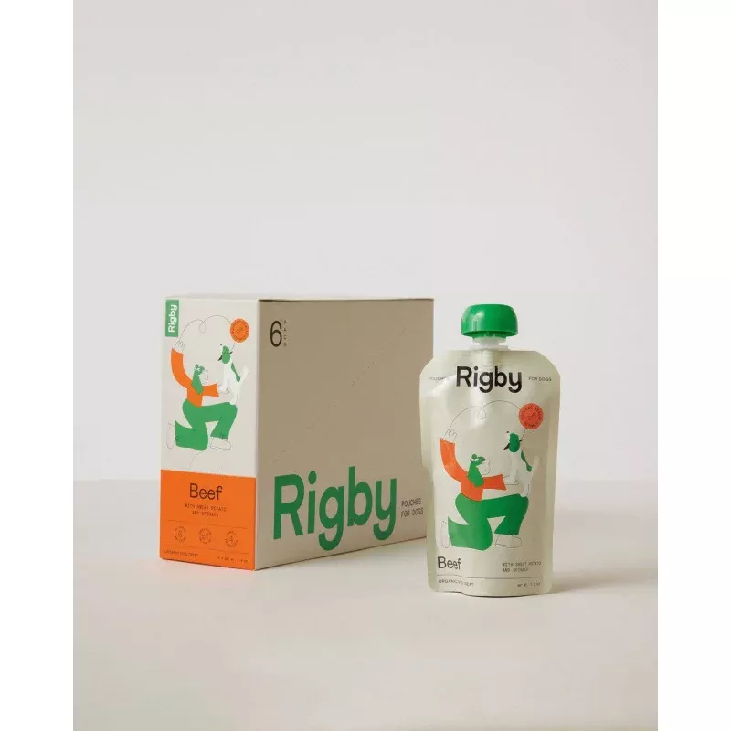 Rigby - Organic Beef Squeeze Pouch for Dogs - 6 Pack