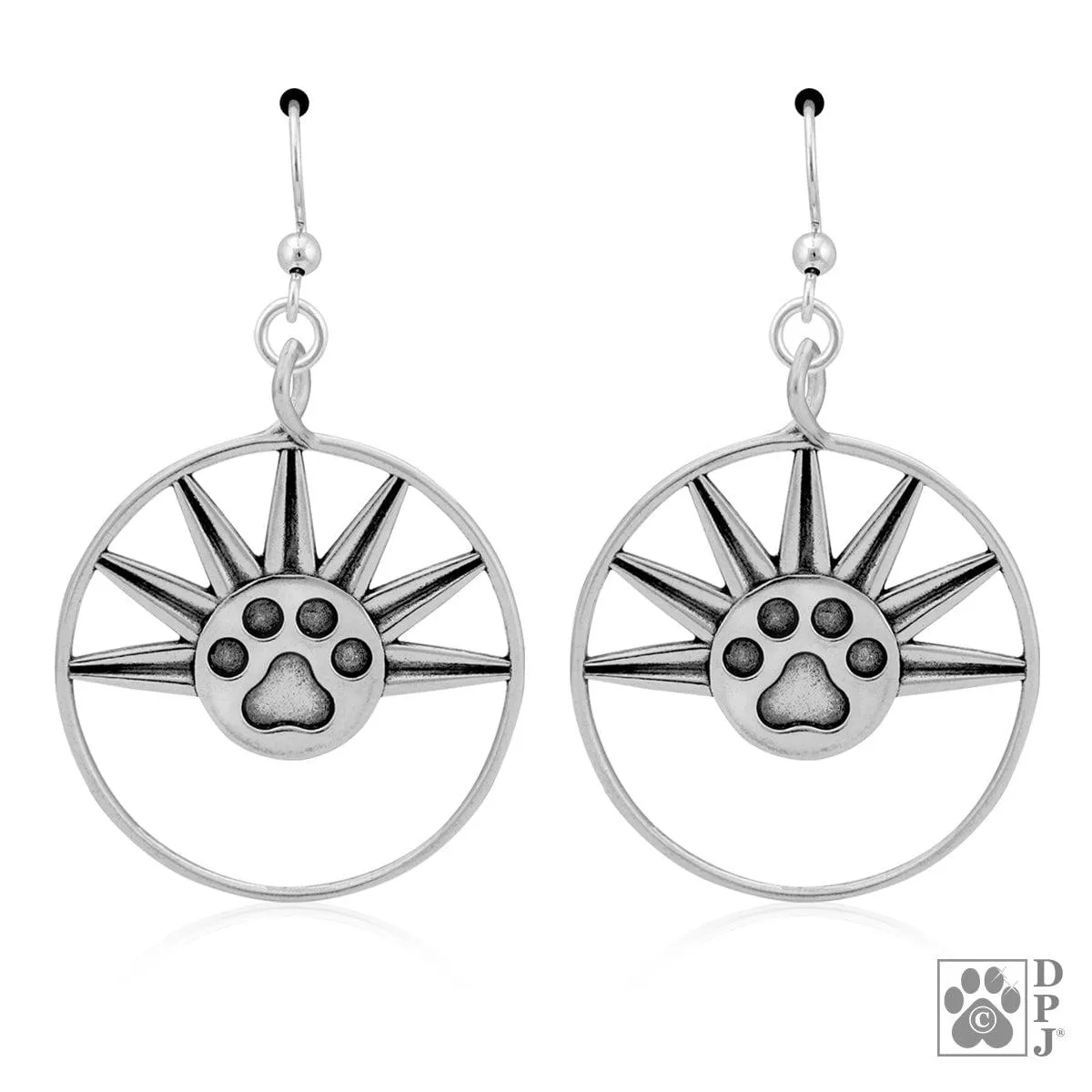 Rising Sun Paw Print Earrings