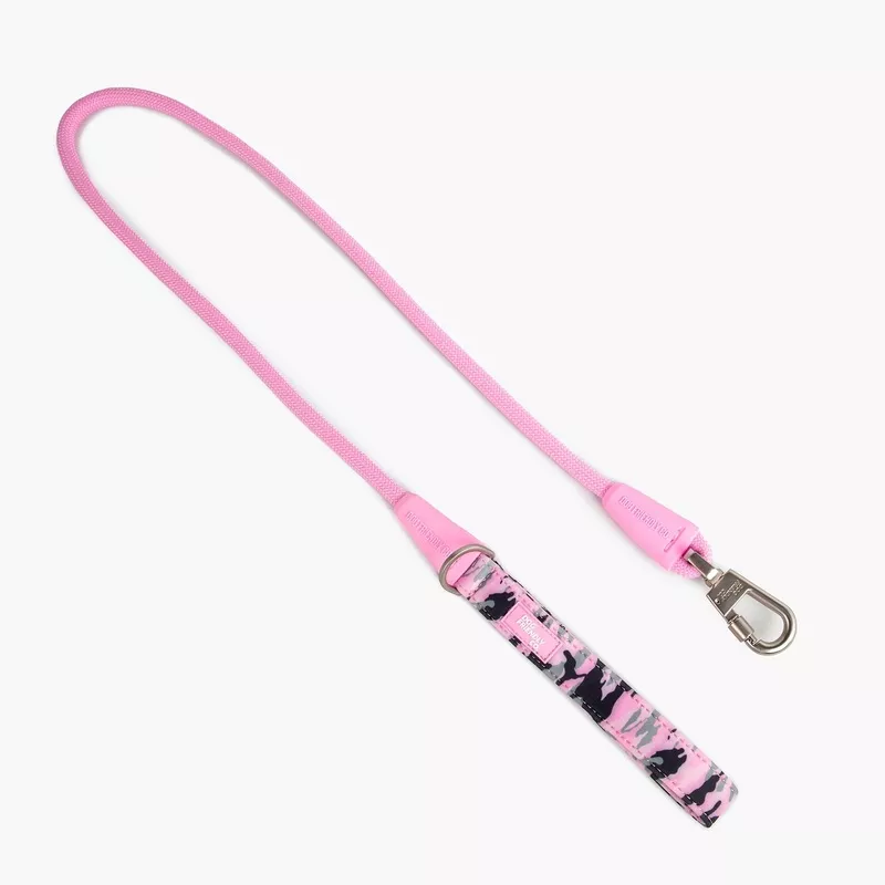 Rope Dog Leash – Pink Camo