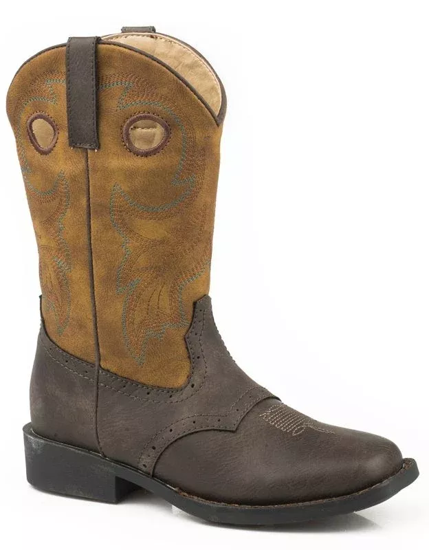 Roper Little Kids Daniel Square Toe Tan Boots
